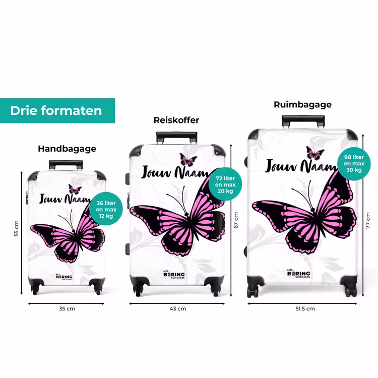 Koffer met naam - Magenta monarch — 8
