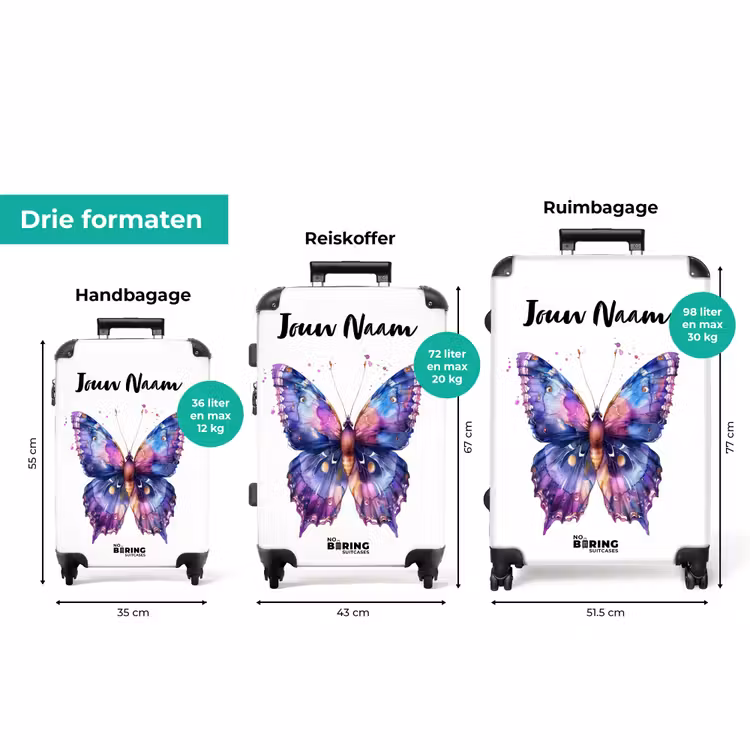 Koffer met naam - Paarse prachtvlinder — 8