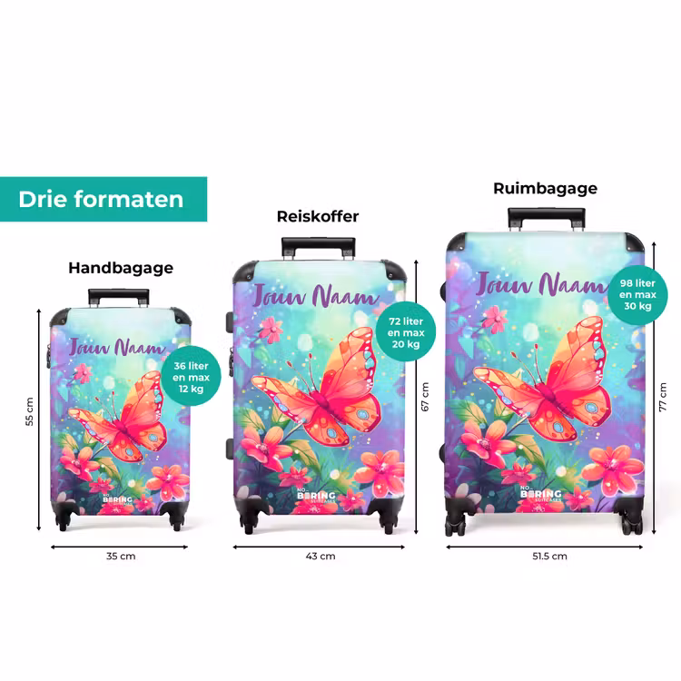 Koffer met naam - Verbluffende vlinder — 8