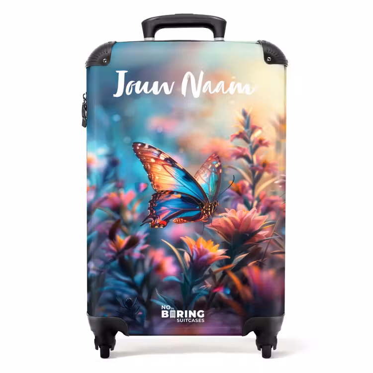 Koffer met naam - Vlinder flowers — 1