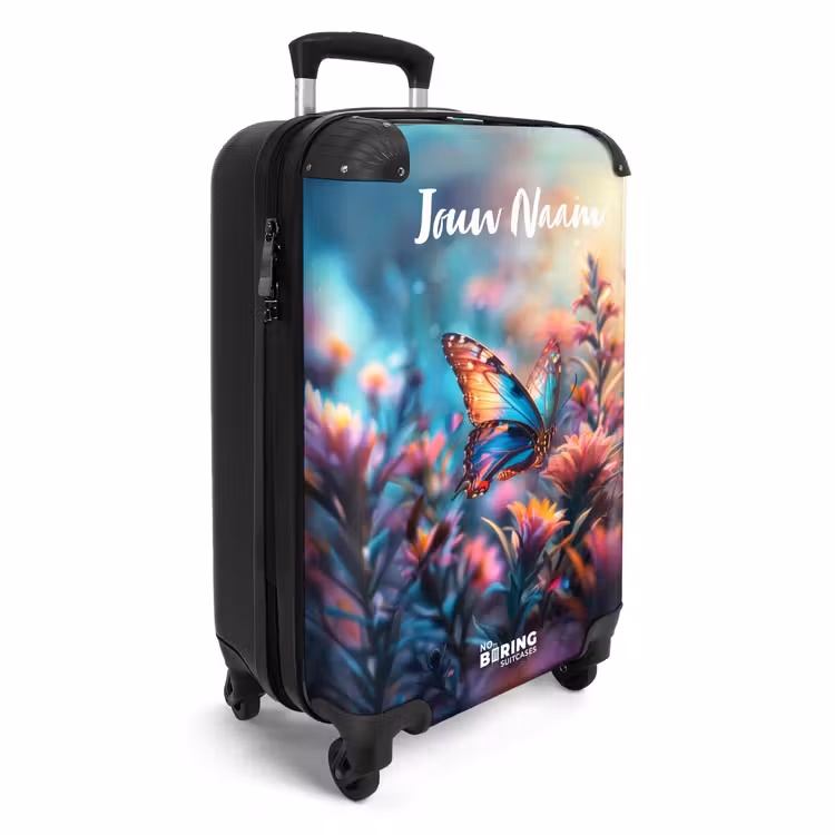 Koffer met naam - Vlinder flowers — 2