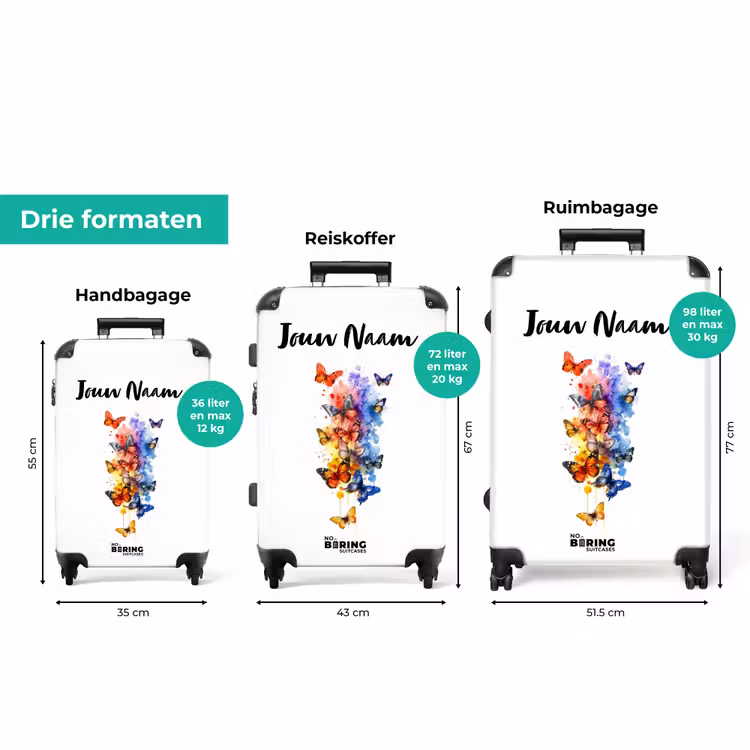 Koffer met naam - Vlinderzwerm — 8