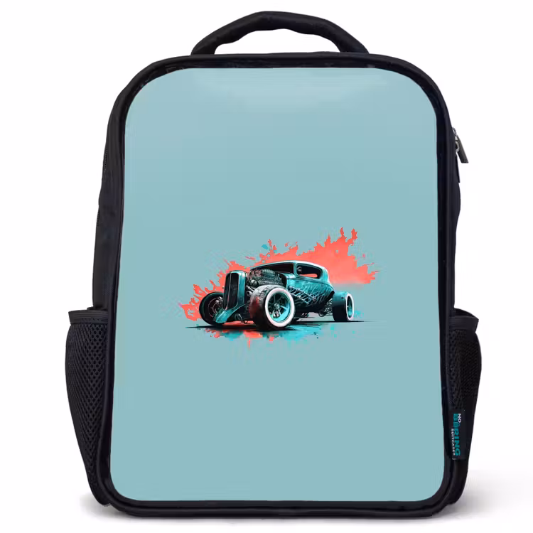 Kinderrugzak - Zwart - Hotrod turquoise — 1