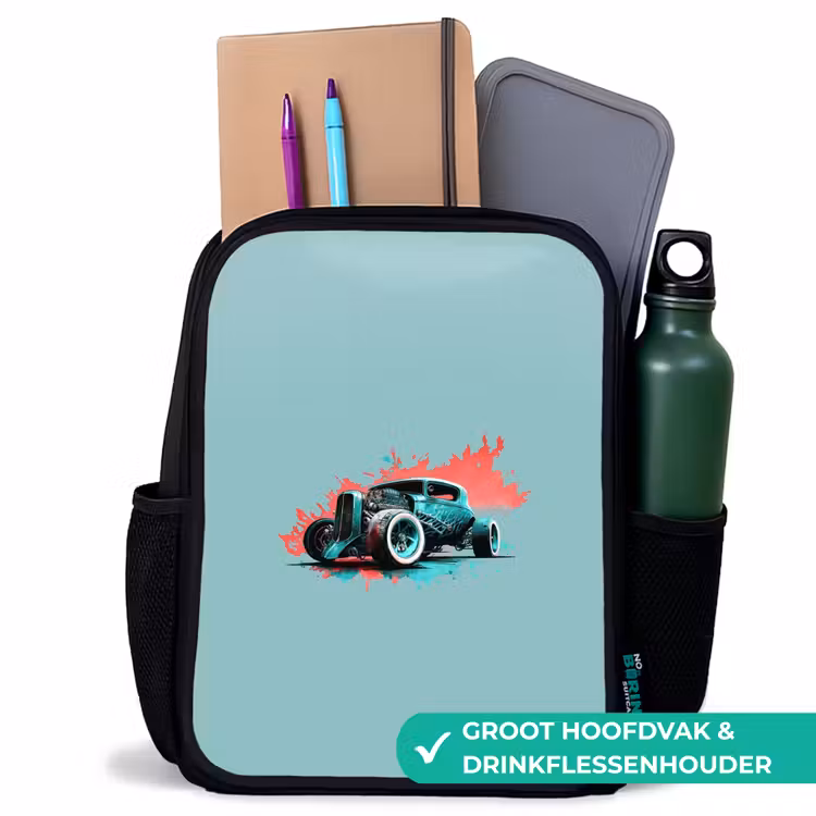 Kinderrugzak - Zwart - Hotrod turquoise — 4