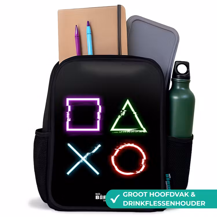 Kinderrugzak met naam - Zwart - Knoppen van een gameconsole — 4