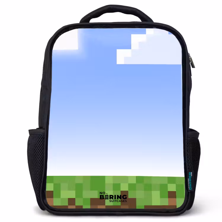 Kinderrugzak met naam - Zwart - Pixel wereld — 1