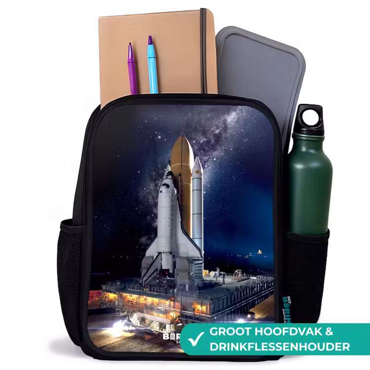 Kinderrugzak met naam - Zwart - Spaceshuttle die kan opstijgen — 4