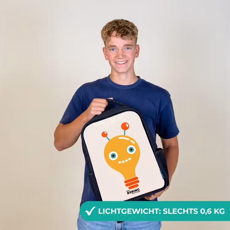 Kinderrugzak - Zwart - Gloeilamp robot met grote ogen — 2
