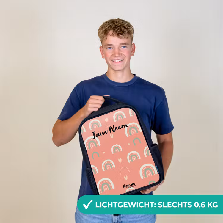 Kinderrugzak - Zwart - Koraal kleurenbogen — 2