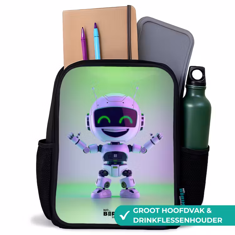 Kinderrugzak - Zwart - Robot met paars en groen licht — 4