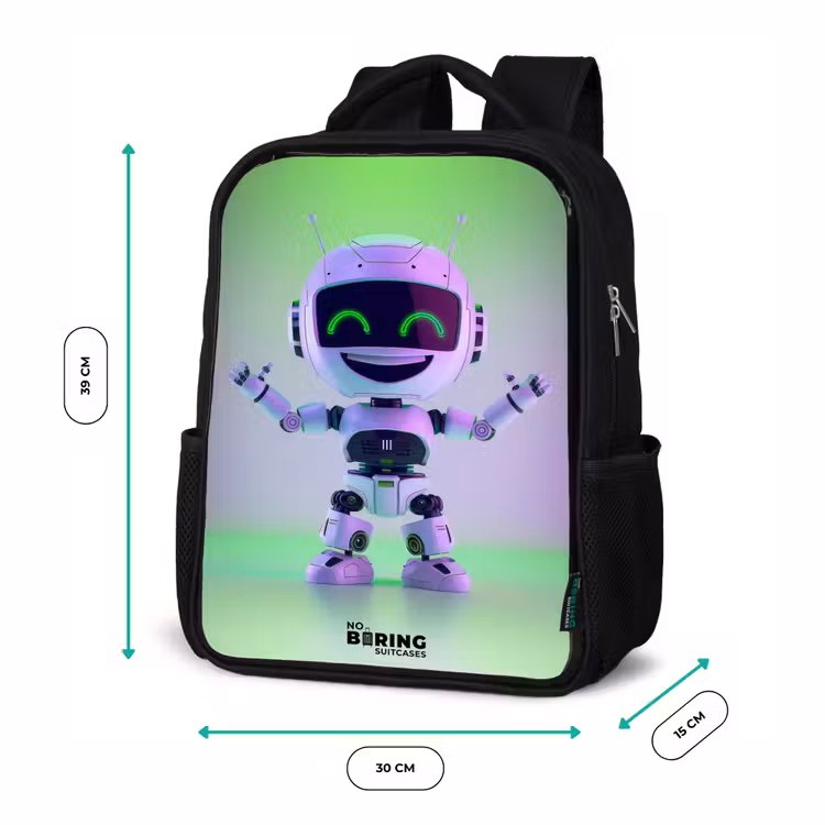 Kinderrugzak - Zwart - Robot met paars en groen licht — 5