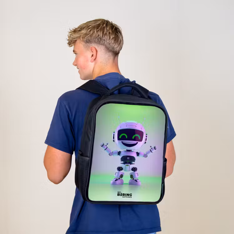 Kinderrugzak - Zwart - Robot met paars en groen licht — 6