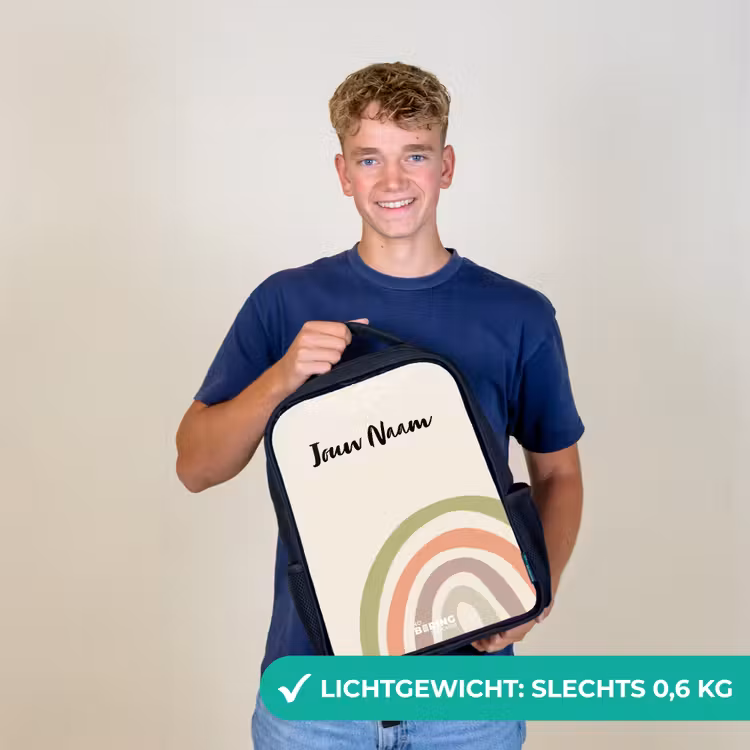 Kinderrugzak - Zwart - Ruwe regenboog pastel — 2