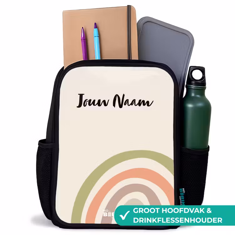 Kinderrugzak - Zwart - Ruwe regenboog pastel — 4