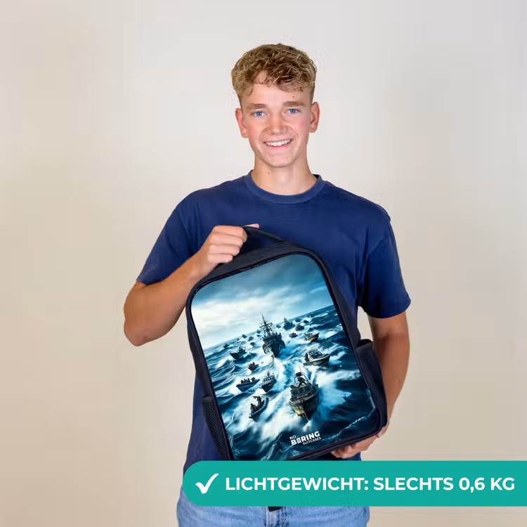 Kinderrugzak - Zwart - Schepen in de zee — 2