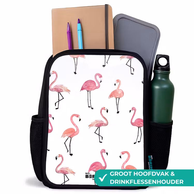 Kinderrugzak - Zwart - Flamingo feestje β 4