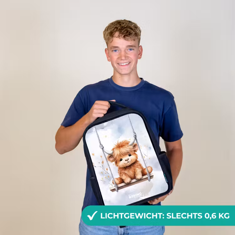 Kinderrugzak met naam - Zwart - Hennie hooglander — 2
