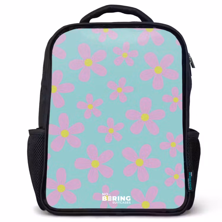 Kinderrugzak - Zwart - Madeliefjesmania mint — 1