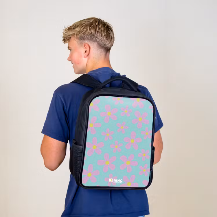 Kinderrugzak - Zwart - Madeliefjesmania mint — 6