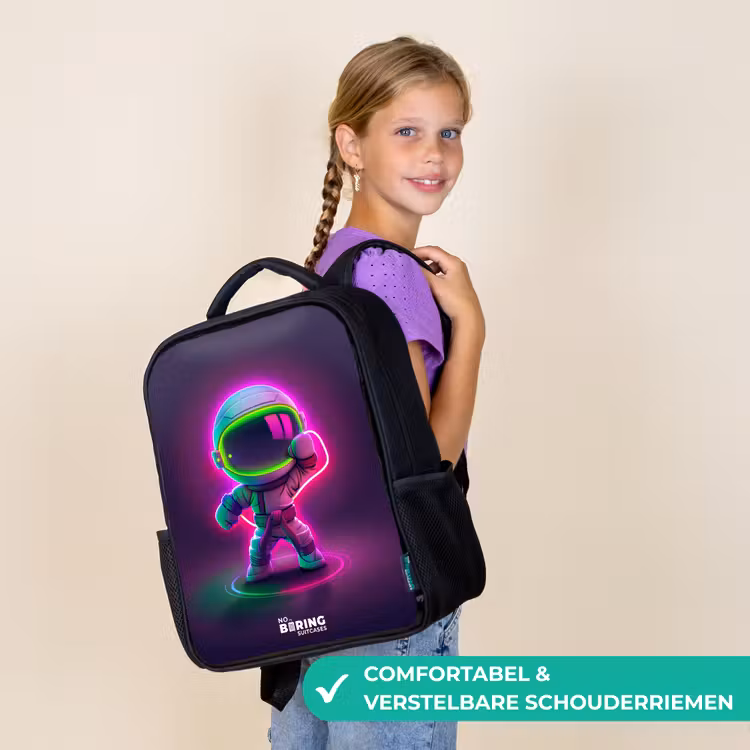 Kinderrugzak - Zwart - Space karate neon — 3