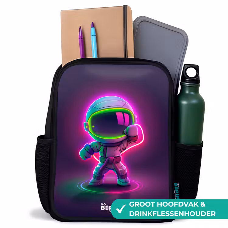 Kinderrugzak - Zwart - Space karate neon — 4