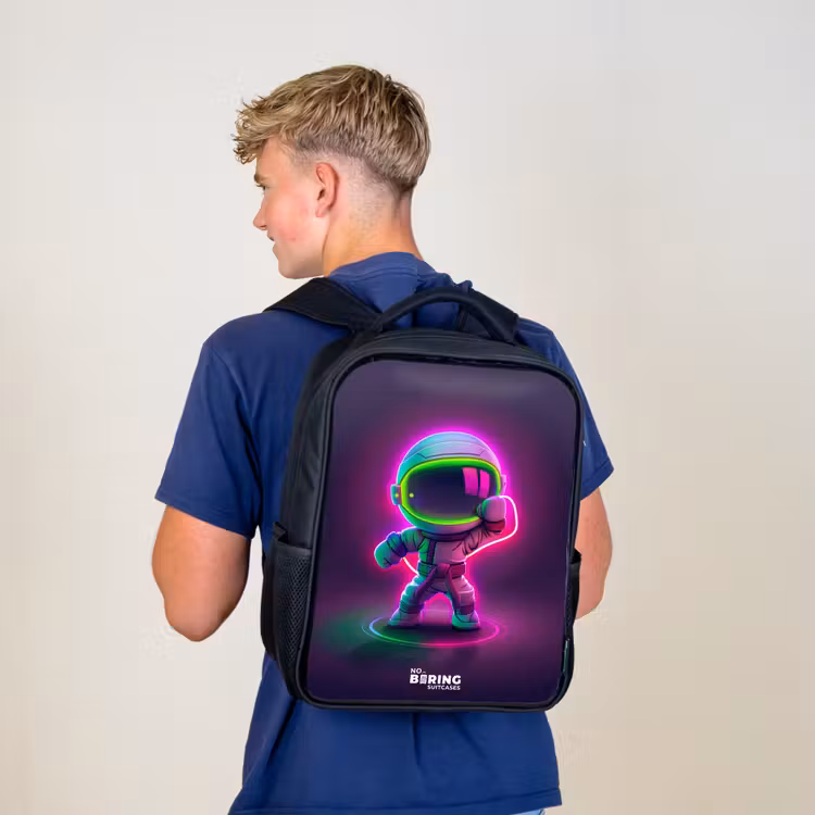 Kinderrugzak - Zwart - Space karate neon — 6