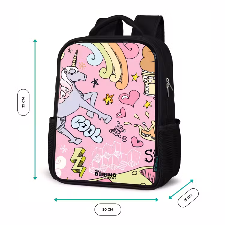 Kinderrugzak - Zwart - Unicorn doodles — 5
