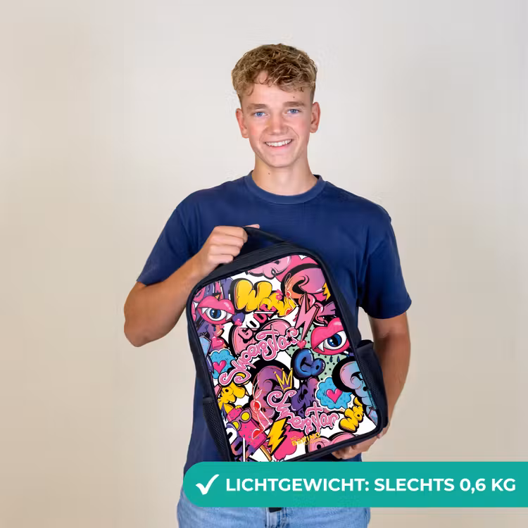 Kinderrugzak - Zwart - Girly graffiti β 2