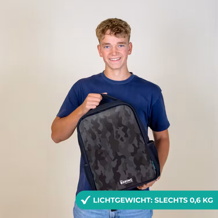 Kinderrugzak - Zwart - Groene camouflage print — 2