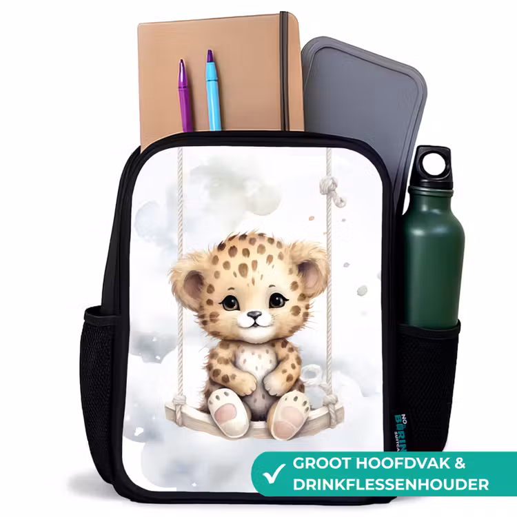 Kinderrugzak - Zwart - Luipaard - Dier - Kinderen — 4