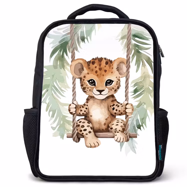 Kinderrugzak - Zwart - Luipaard - Dier - Kinderen - Jungle — 1