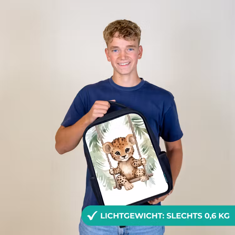 Kinderrugzak - Zwart - Luipaard - Dier - Kinderen - Jungle — 2