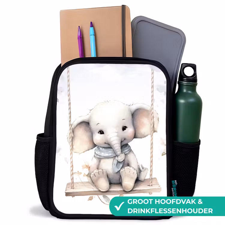 Kinderrugzak - Zwart - Olifant - Dier - Kinderen — 4