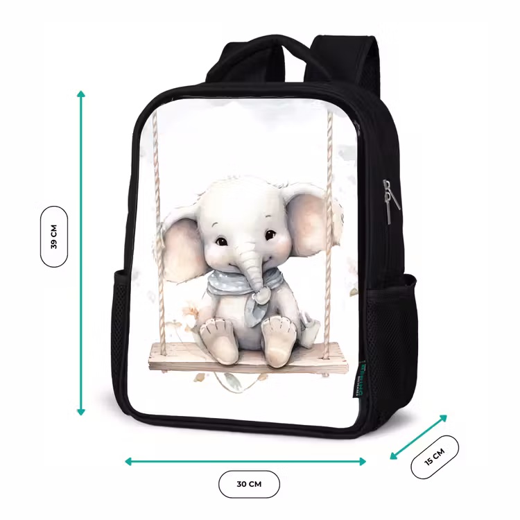 Kinderrugzak - Zwart - Olifant - Dier - Kinderen — 5