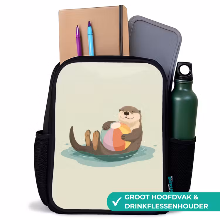 Kinderrugzak - Zwart - Otter - Strandbal - Kleurrijk — 4