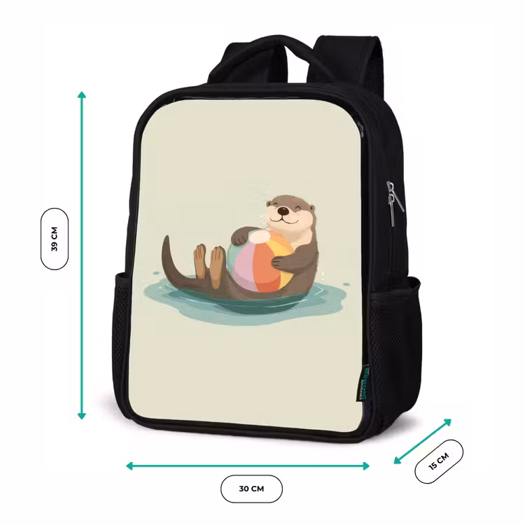 Kinderrugzak - Zwart - Otter - Strandbal - Kleurrijk — 5