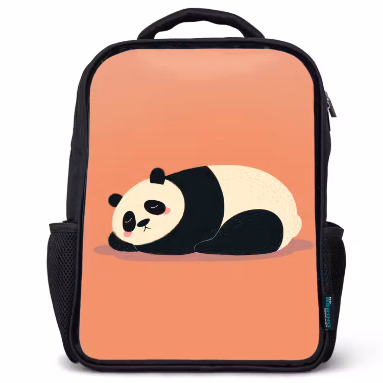 Kinderrugzak - Zwart - Panda - Slaap - Oranje — 1