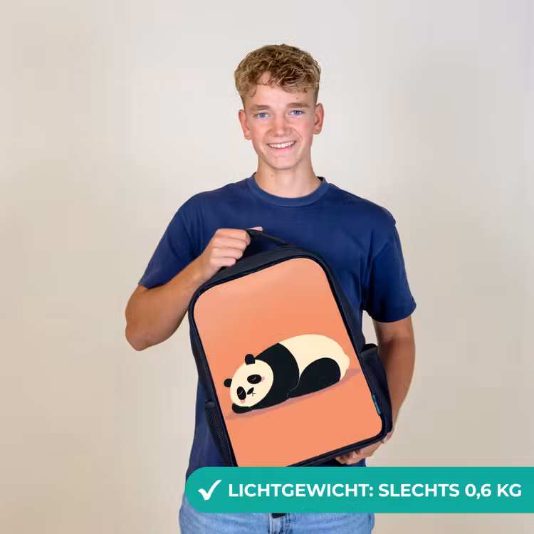 Kinderrugzak - Zwart - Panda - Slaap - Oranje — 2
