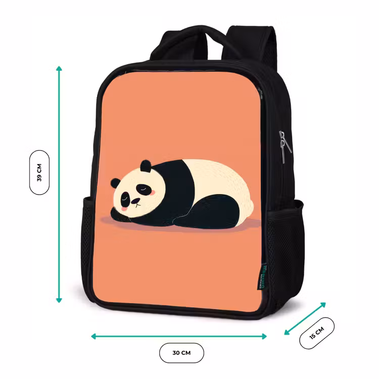 Kinderrugzak - Zwart - Panda - Slaap - Oranje — 5