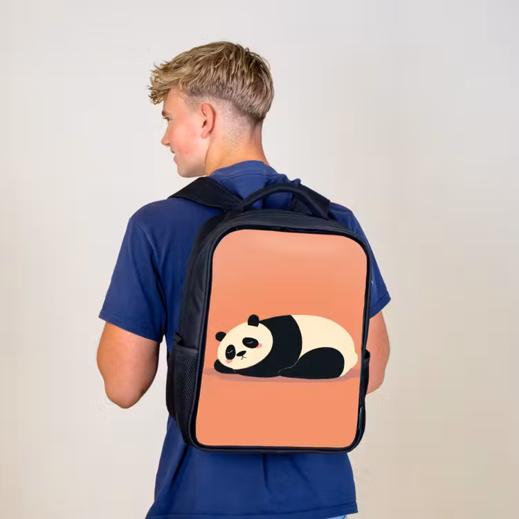 Kinderrugzak - Zwart - Panda - Slaap - Oranje — 6