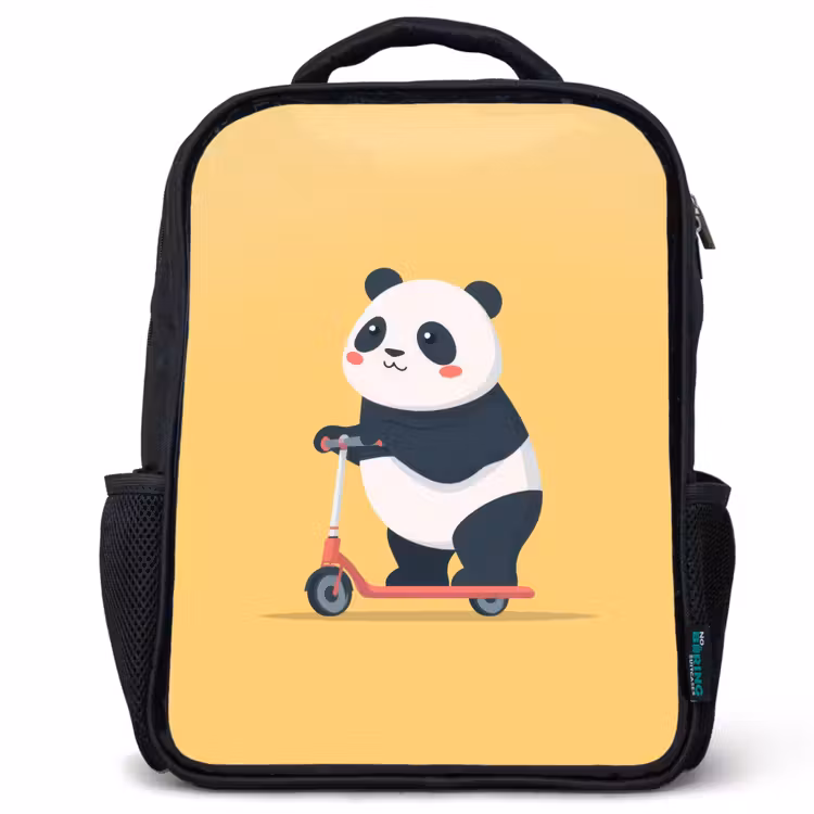 Kinderrugzak - Zwart - Panda - Step - Geel — 1