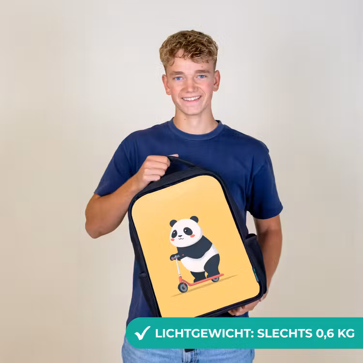 Kinderrugzak - Zwart - Panda - Step - Geel — 2