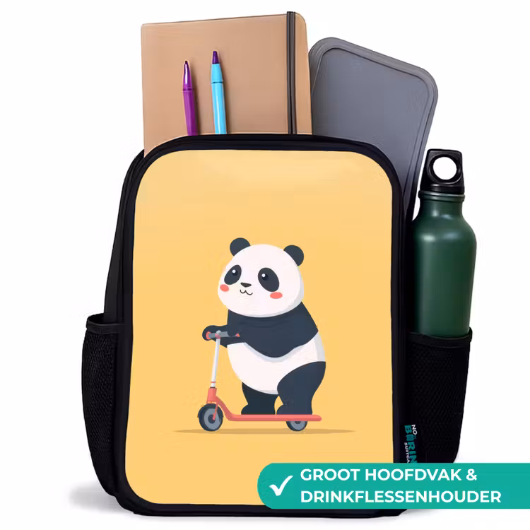 Kinderrugzak - Zwart - Panda - Step - Geel — 4
