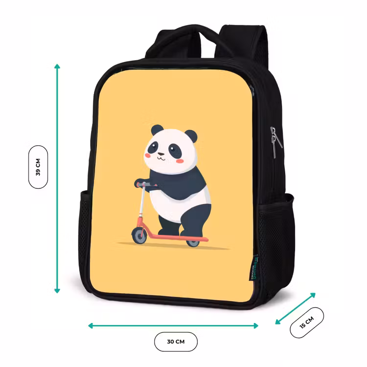 Kinderrugzak - Zwart - Panda - Step - Geel — 5