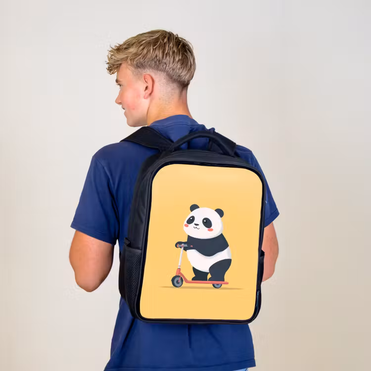 Kinderrugzak - Zwart - Panda - Step - Geel — 6