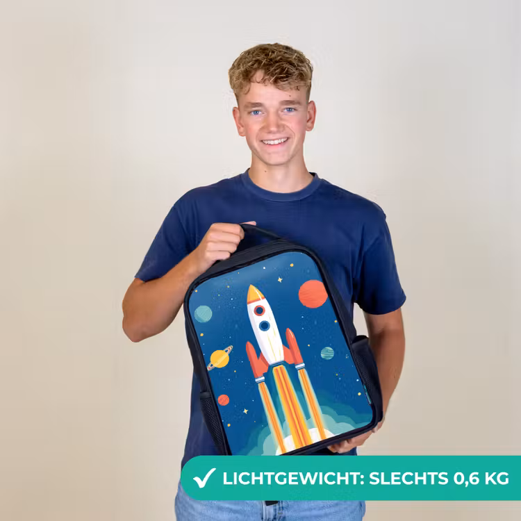 Kinderrugzak - Zwart - Raket - Planeten - Ruimte — 2