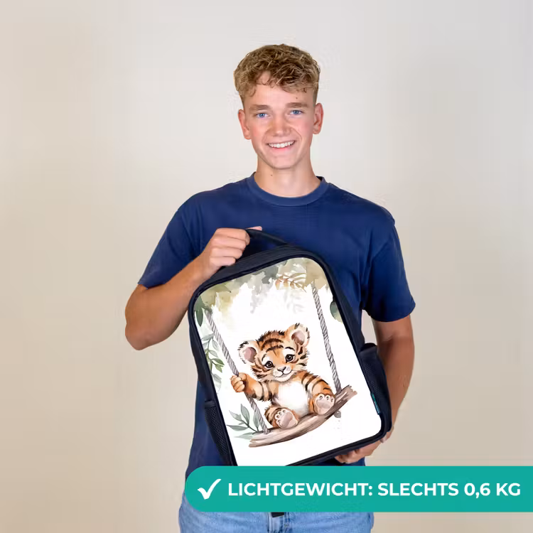 Kinderrugzak - Zwart - Tijger - Dier - Kinderen - Jungle — 2