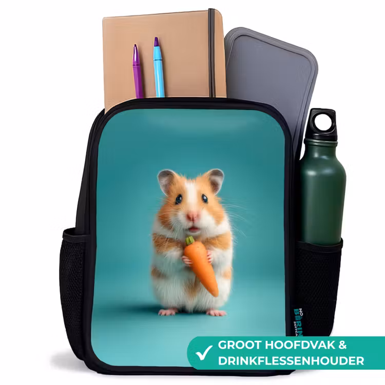 Kinderrugzak - Zwart - Wortelgeluk in hamstervorm β 4
