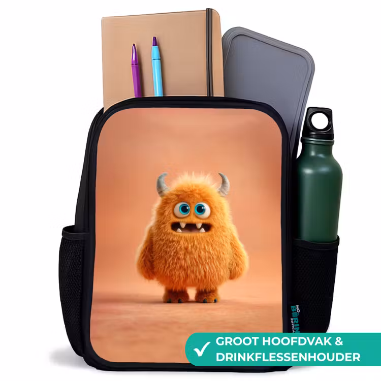 Kinderrugzak - Zwart - Knuffelmonster in herfstkleur — 4