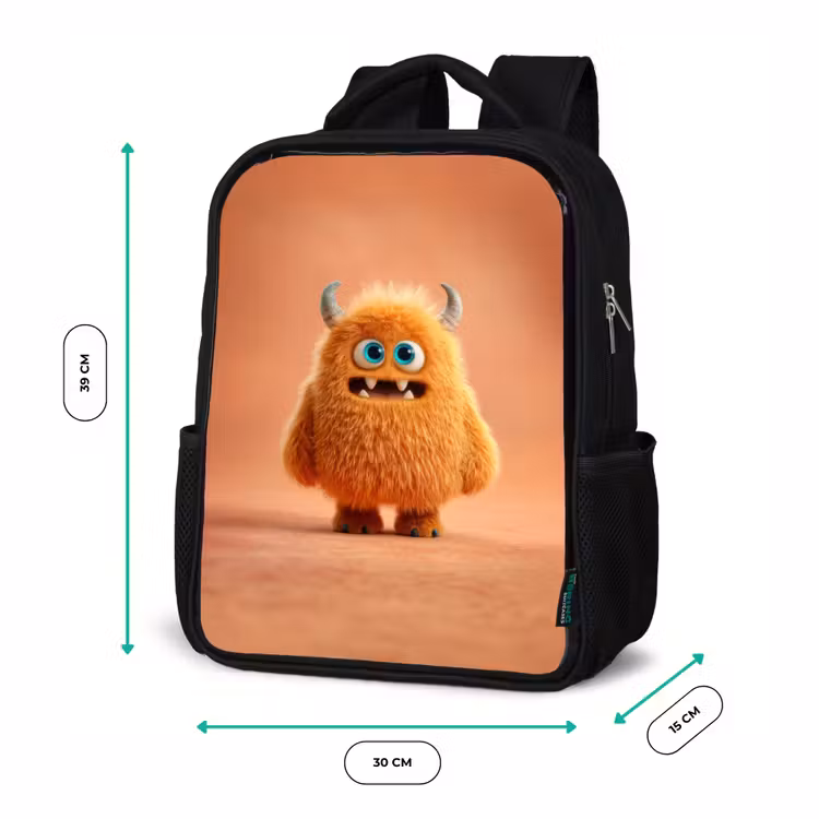 Kinderrugzak - Zwart - Knuffelmonster in herfstkleur — 5